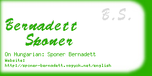 bernadett sponer business card